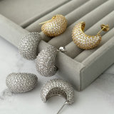 Pave zircon teardrope earrings