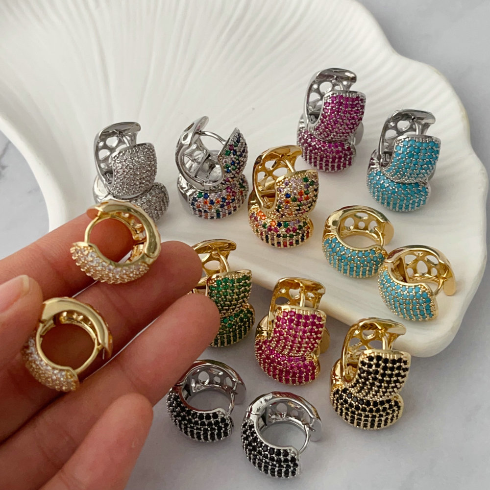 Colorful zircon hoop