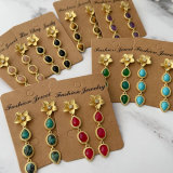 Nature gemstone teardrope earrings