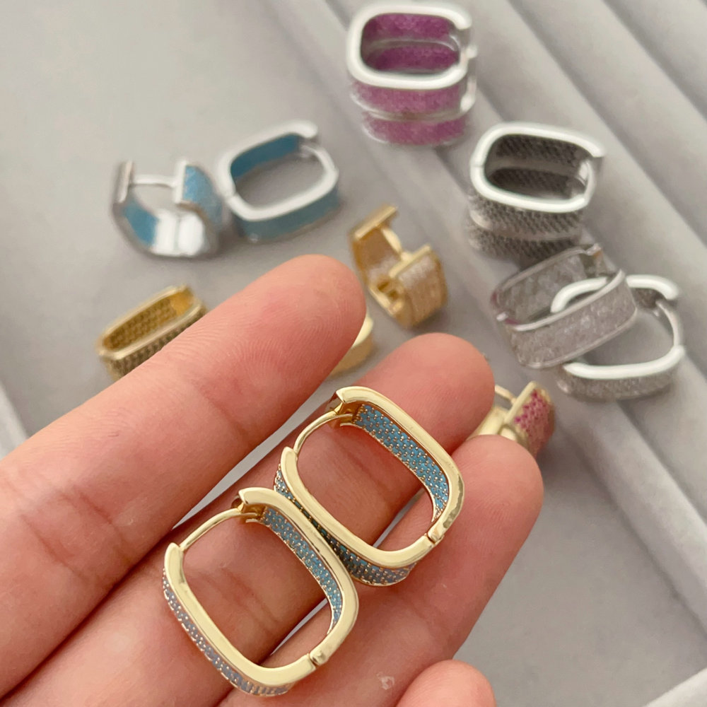 Pave zircon u shape hoop