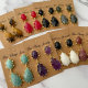 Nature gemstone teardrope earrings