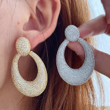 Pave zircon teardrop earrings