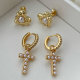 Pearl cross earrings