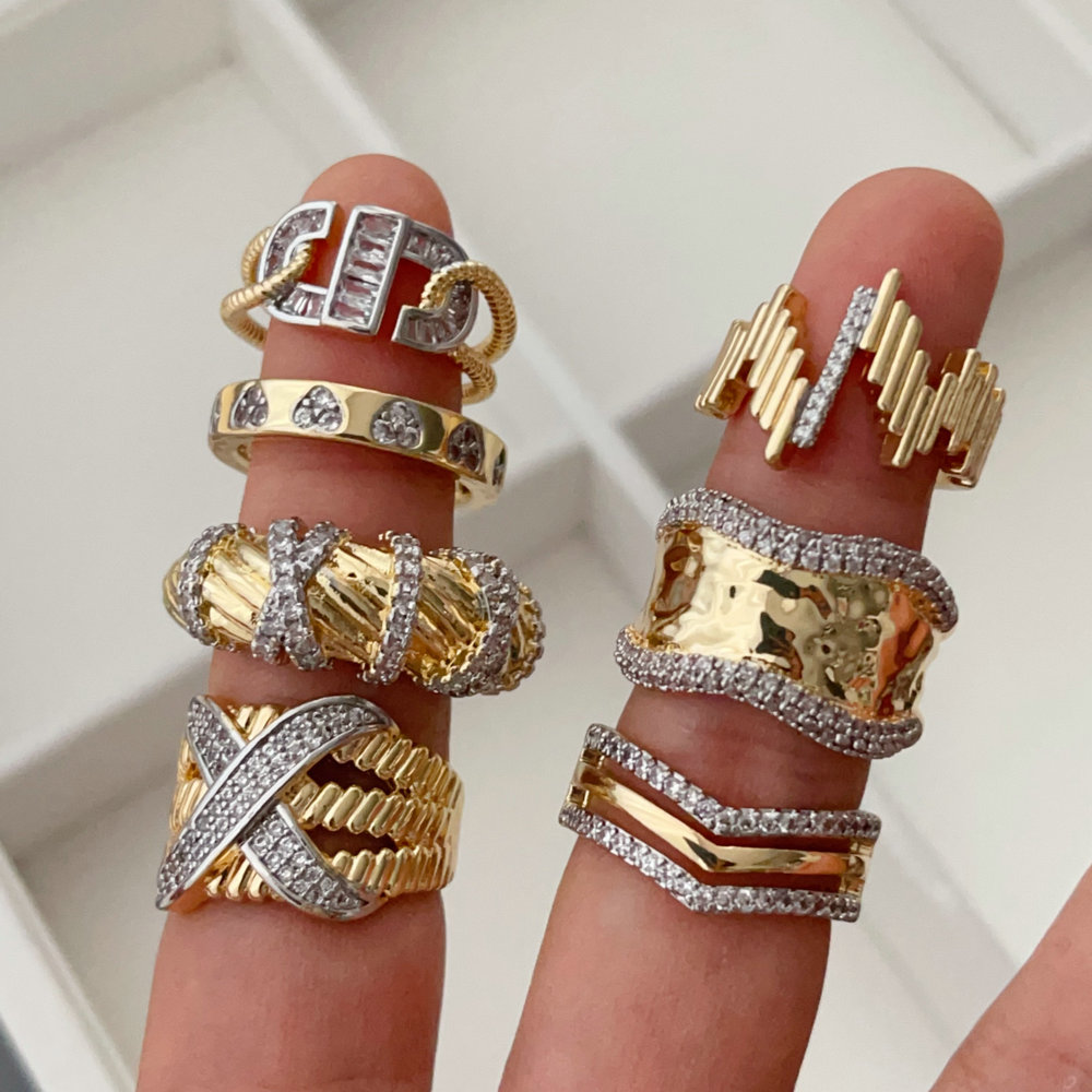Pave two tone ring