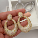 Pave zircon teardrop earrings