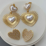 Pearl heart earrings