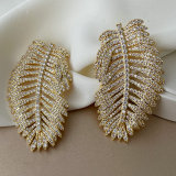 Pave zircon chunky earrings