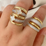 Pave two tone ring