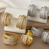 Pave zircon fan hoop