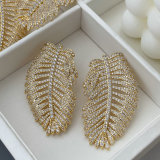 Pave zircon chunky earrings