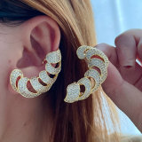 Pave zircon wave shape earrings