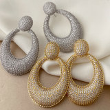 Pave zircon teardrop earrings