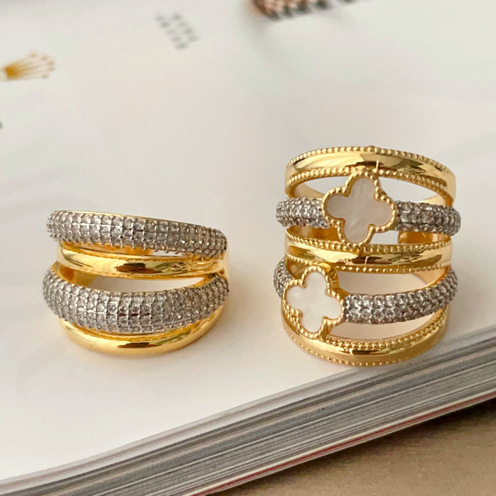 Pave two tone ring
