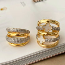Pave two tone ring