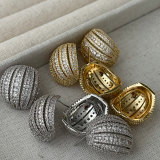 Pave zircon chunky ball earrings