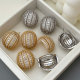 Pave zircon chunky ball earrings