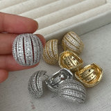 Pave zircon chunky ball earrings