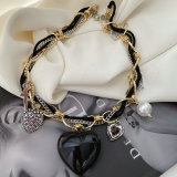 Black heart pendant necklace
