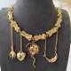 Star moon charm necklace