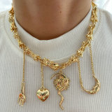 Star moon charm necklace