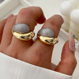 Pave two tone ring