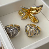 Pave zircon heart ring
