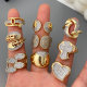 Pave zircon two tone heart ring