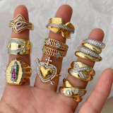 Pave zircon two tone ring