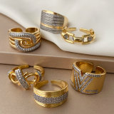 Pave zircon two tone ring