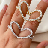 Pave zircon heart ring