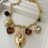 Heart charm chain necklace