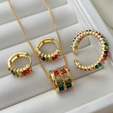 Pave zircon colorful set jewelry
