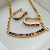 Pave zircon set colorful jewelry