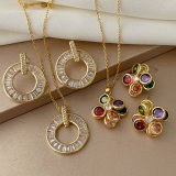 Pave zircon colorful set jewelry