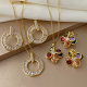 Pave zircon colorful set jewelry