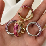 Pave red zircon hoop