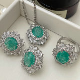 Pave zircon set blue jewelry