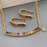 Pave zircon set colorful jewelry