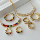 Pave zircon colorful set jewelry