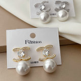 Channel pearl earrings