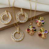 Pave zircon colorful set jewelry