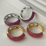 Pave red zircon hoop