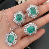 Pave zircon set blue jewelry