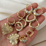 Pave heart two tone zircon earrings