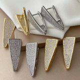 Pave zircon triangle earrings