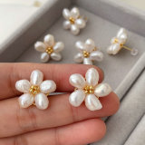 Fresh water pearl flower earrings