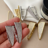 Pave zircon triangle earrings