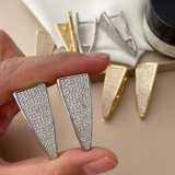 Pave zircon triangle earrings