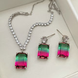 Pave set colorful stone jewelry