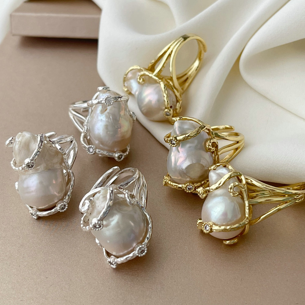 Fresh water pearl ring